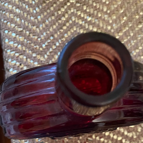 Vintage Red Glass Decanter - Picture 3 of 4